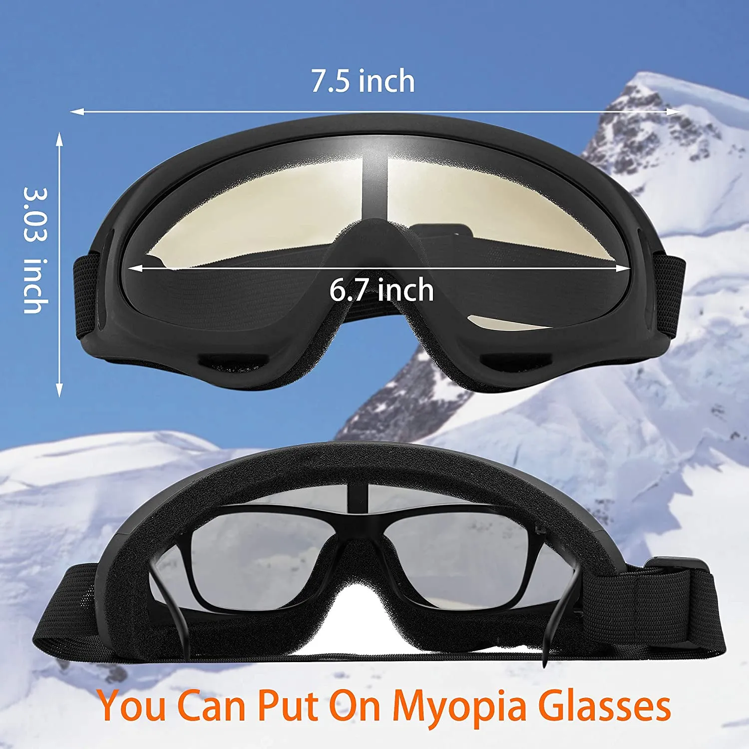 2 Pack Ski Goggles Snowboard Goggles for Men Women & Youth, Snow Skiing Goggles