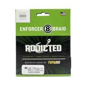 Addicted Enforcer 8x Braid by TUF-LINE | 40 Lb.; Dark Green; 300 Yds.