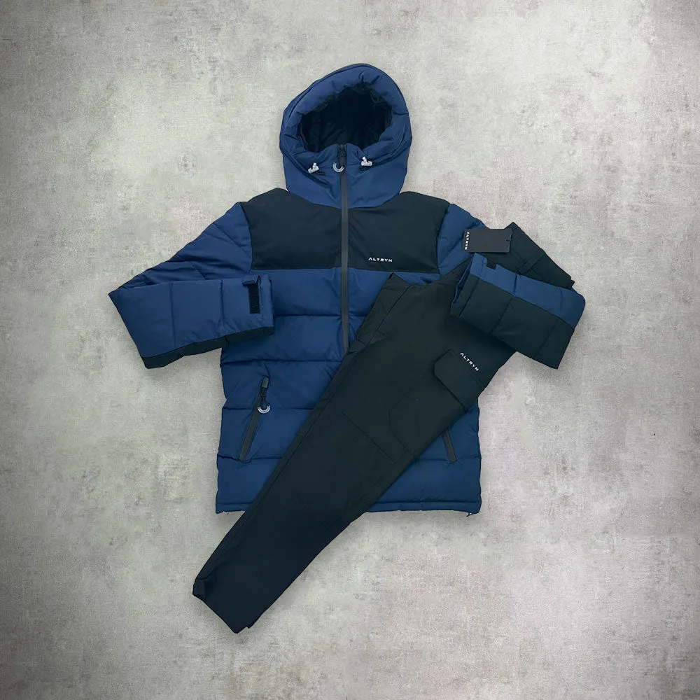 Altryn Angletarn Puffer Jacket/Pant Tracksuit Set Blue/Black