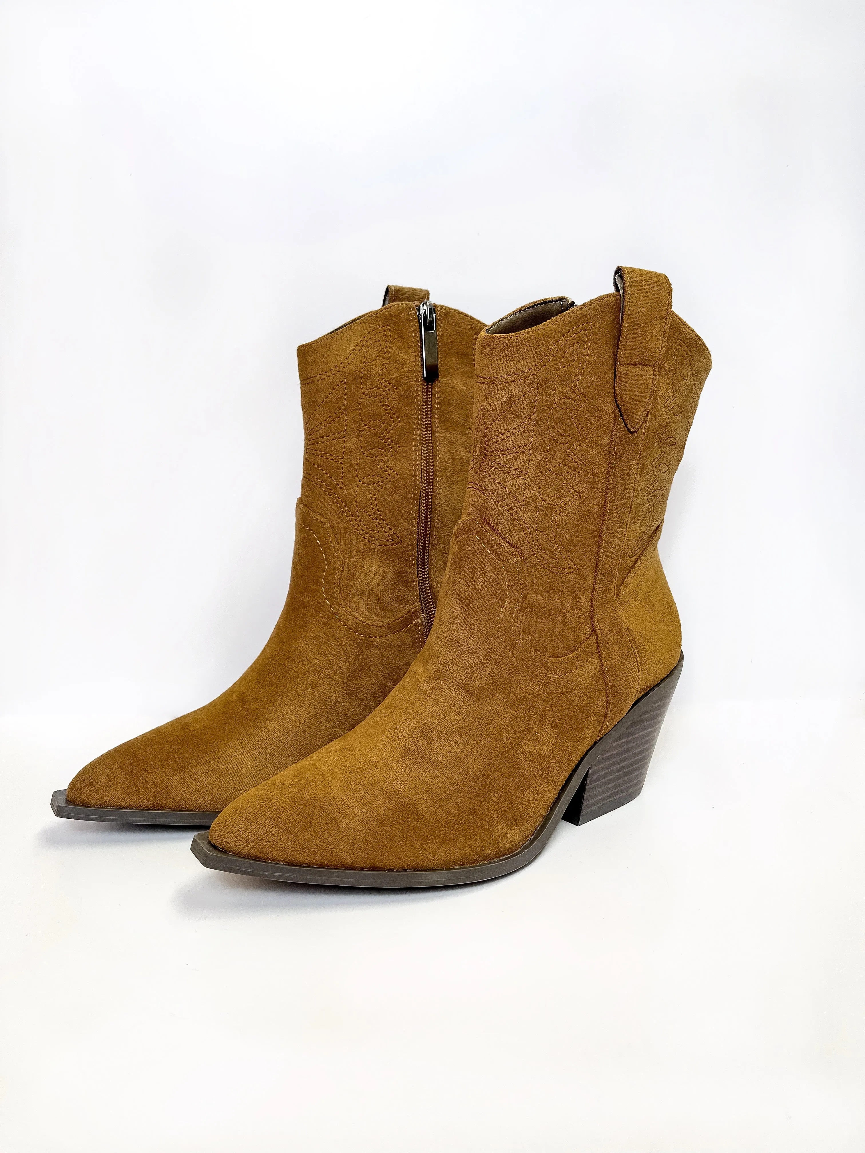 Corky's | Rowdy Western Stitch Boots in Tobacco Suede