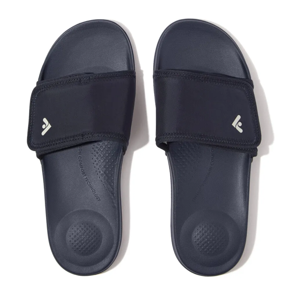 FitFlop iQushion Mens Adjustable Water-Resistant Slides Navy