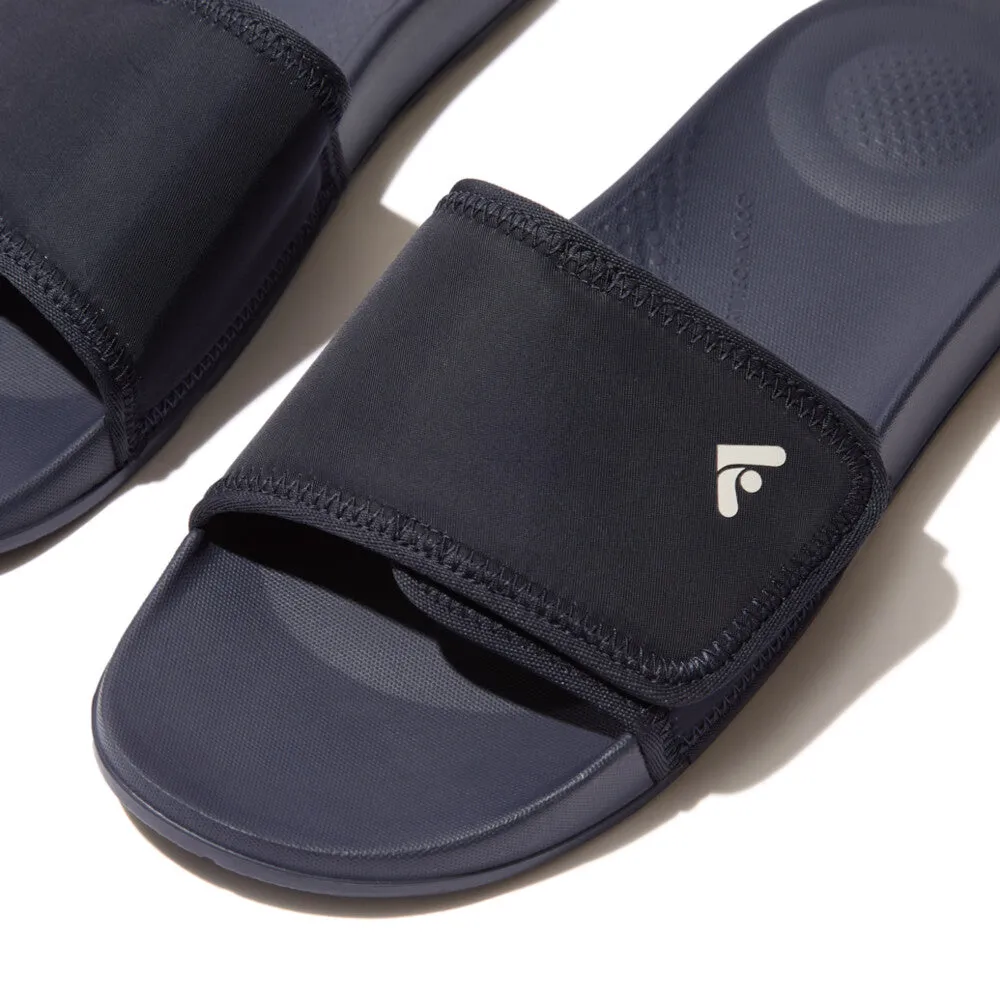 FitFlop iQushion Mens Adjustable Water-Resistant Slides Navy