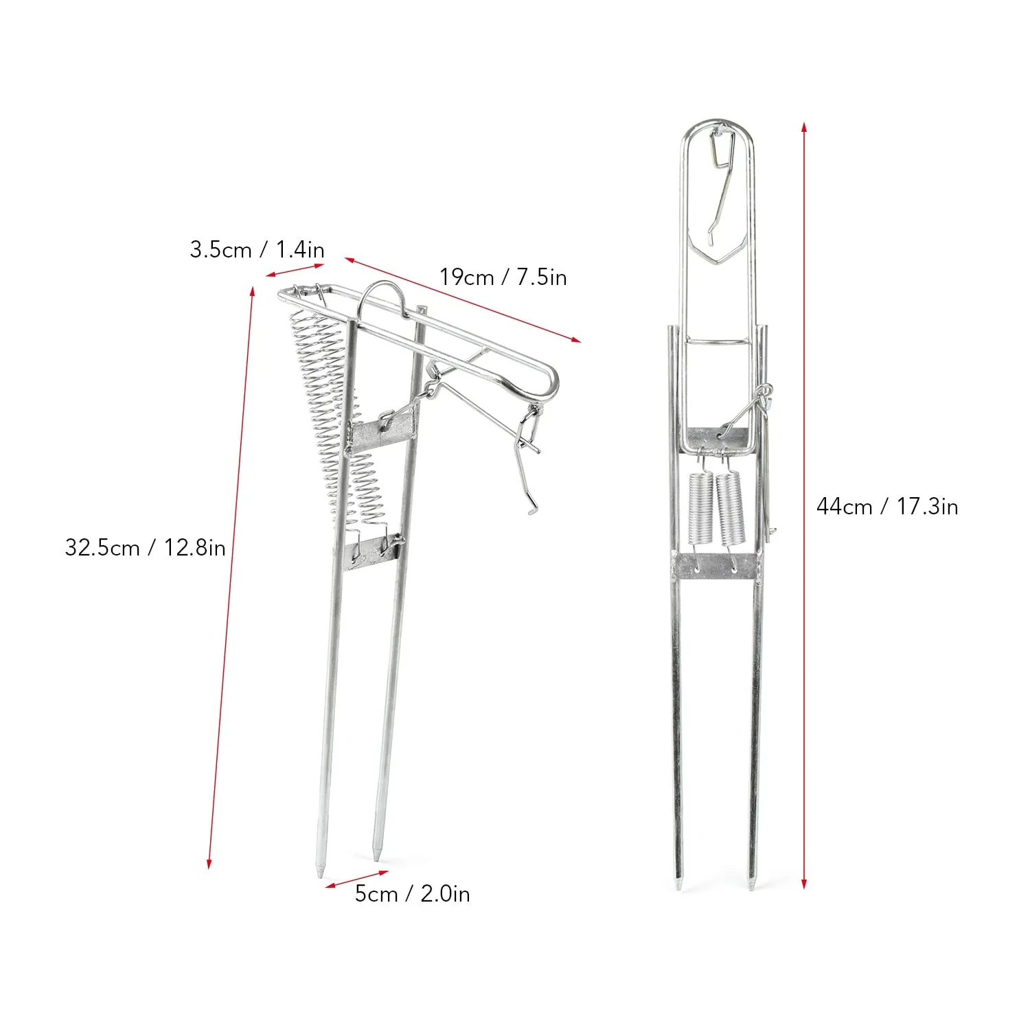 Foldable Automatic Double Spring Angle Fishing Rod Holder Stainless Steel Fishing Rod Pole Rack Ground Support Bracket pesca