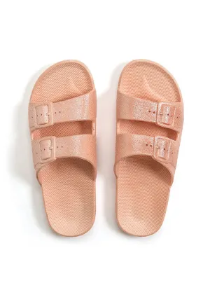 Freedom Moses Apricot Glitter Slides