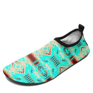 Gathering Earth Turquoise Kid's Sockamoccs Slip On Shoes