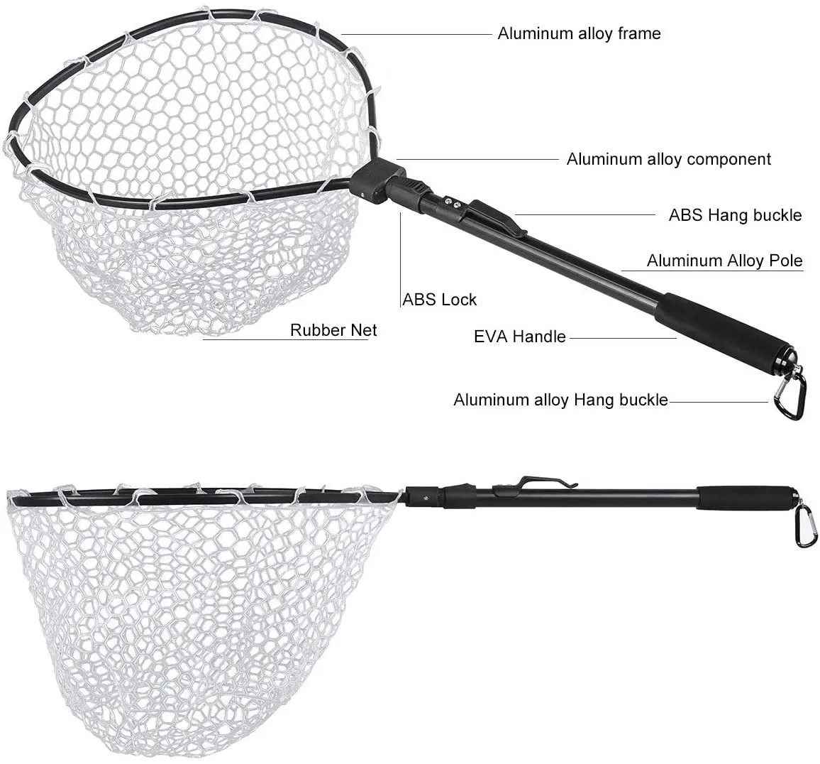 Kylebooker Fold Rubber Fly Fishing Net