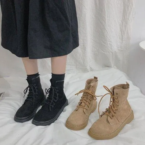 Lace Up Ankle Boots For Women With Black and Brown