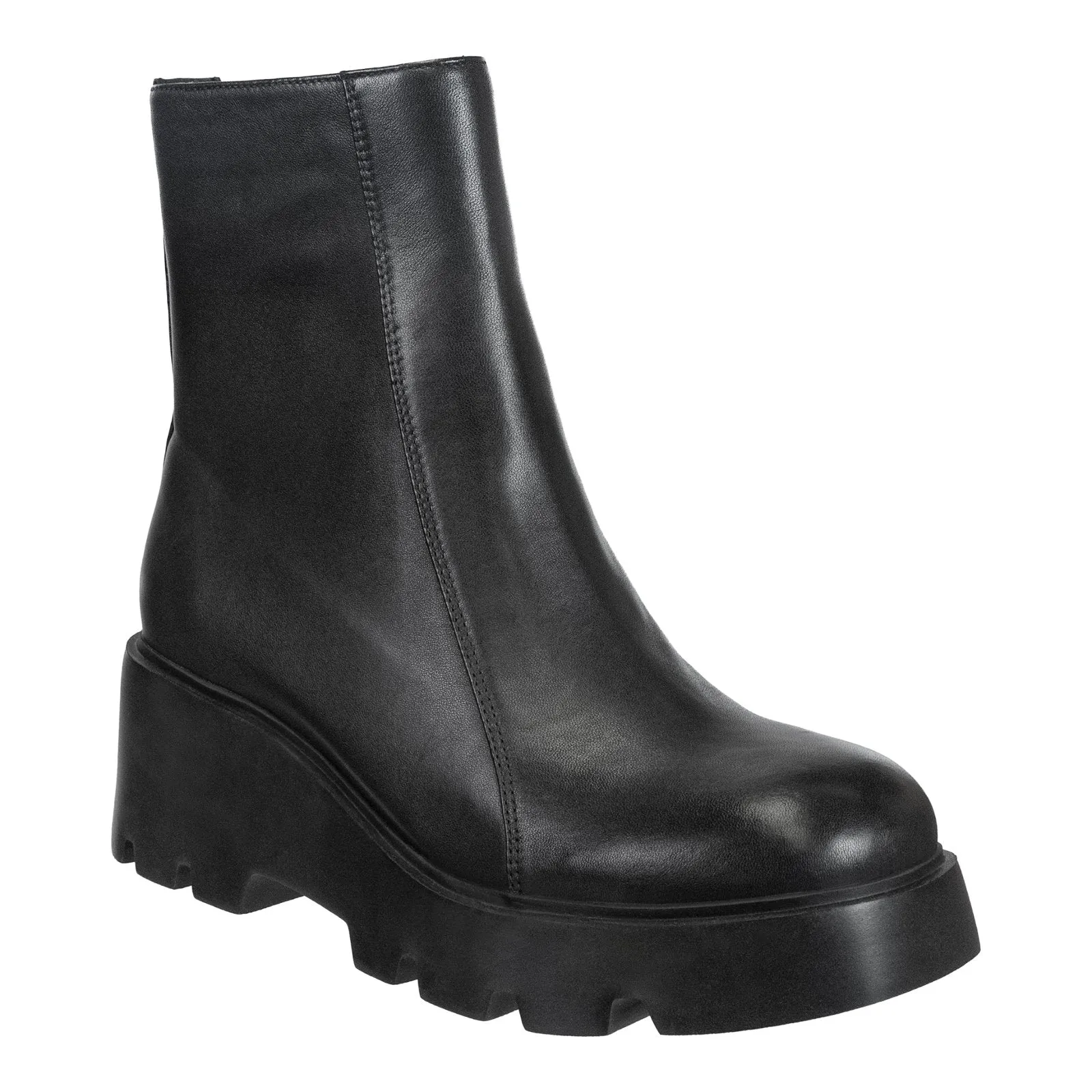 NAKED FEET - XENUS in BLACK LEATHER Platform Ankle Boots