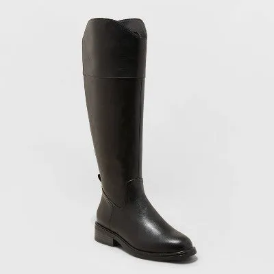 New - Women's Sienna Tall Dress Boots - A New Day Black 6.5