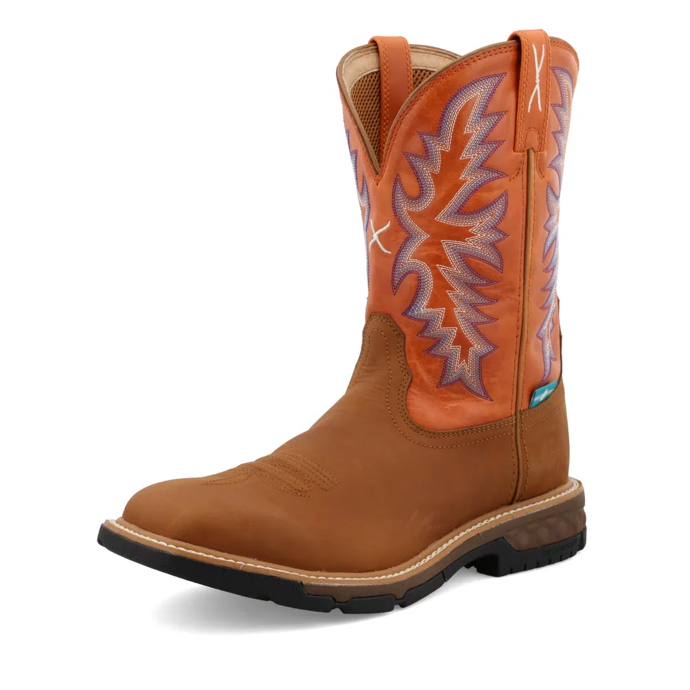 Twisted X Western Work Men's Boots Orange/Brown