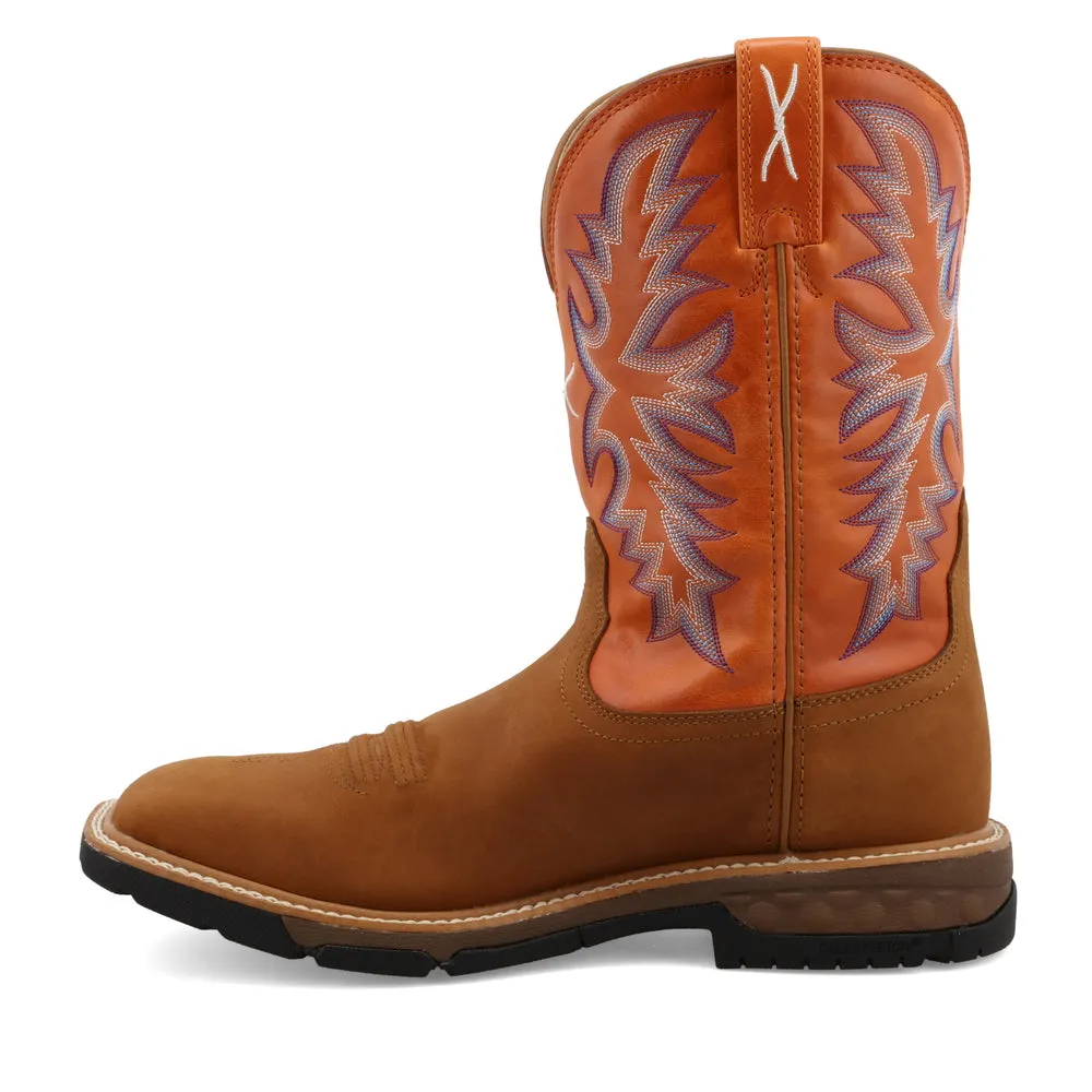 Twisted X Western Work Men's Boots Orange/Brown