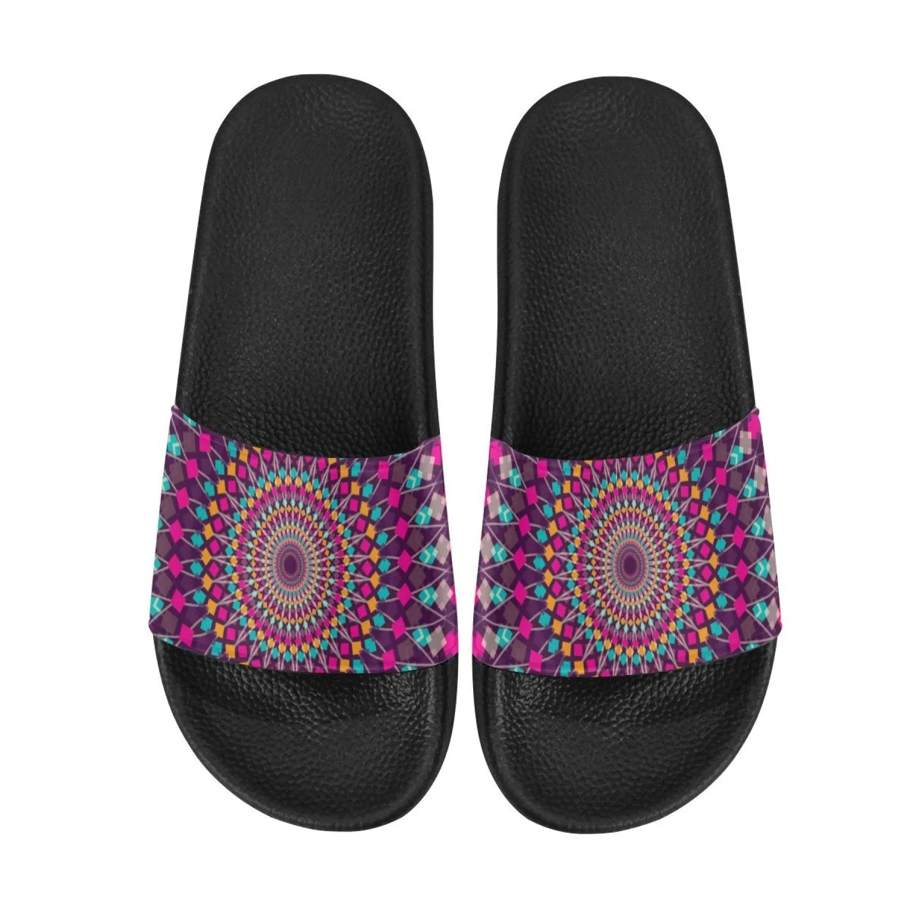 Uniquely You Womens Slides / Flip-Flop Sandals - Purple Kaleidoscope