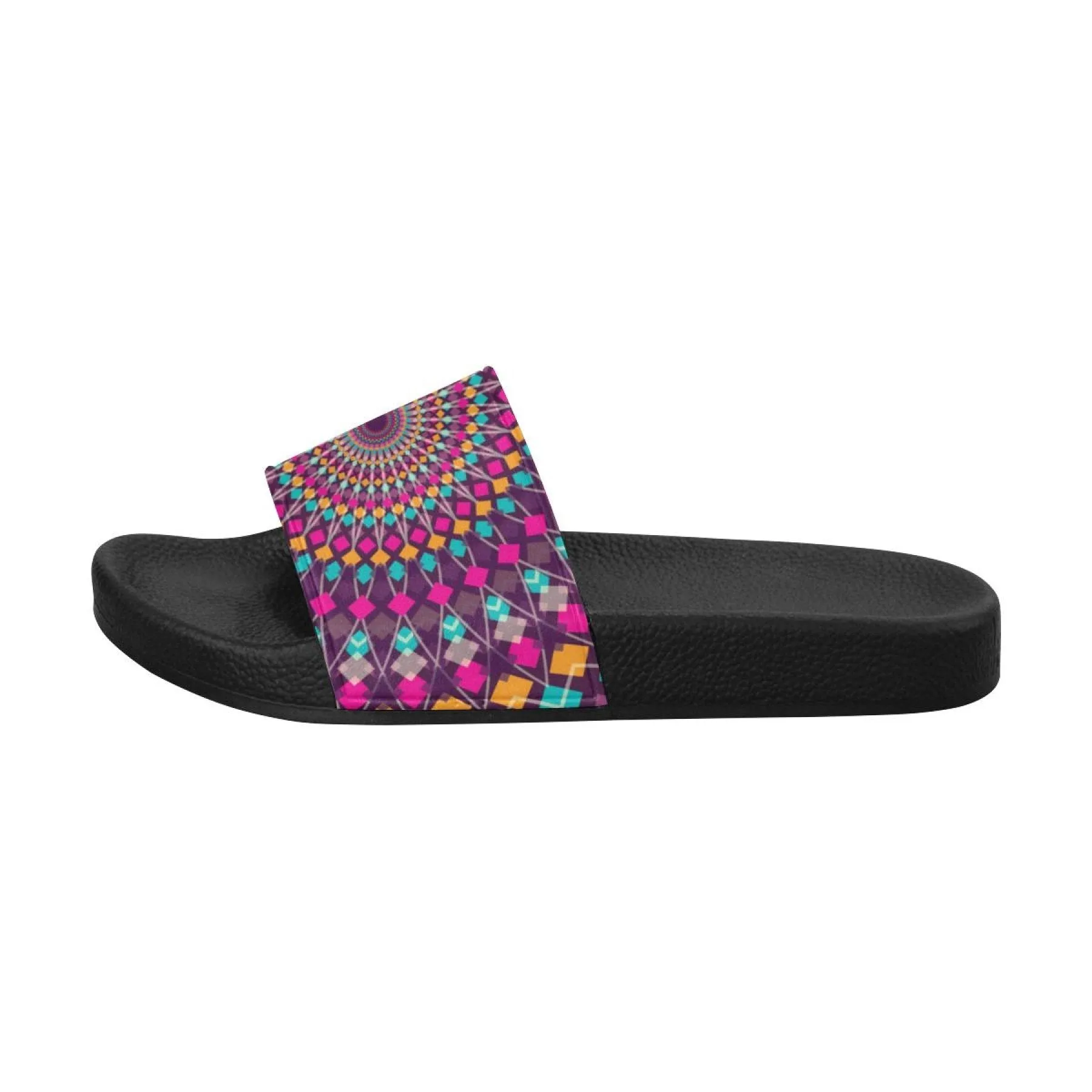 Uniquely You Womens Slides / Flip-Flop Sandals - Purple Kaleidoscope