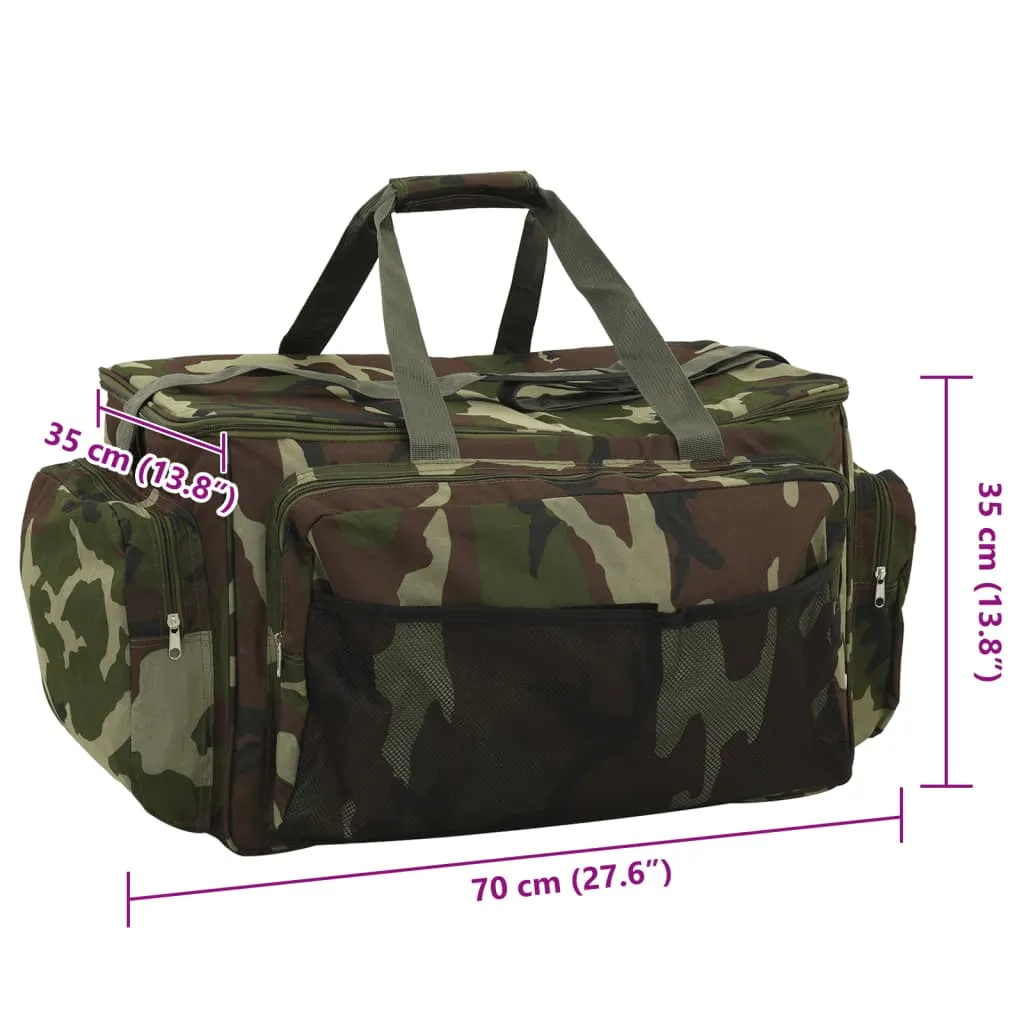 vidaXL Fishing Bag Waterproof Green Camouflage Oxford Fabric