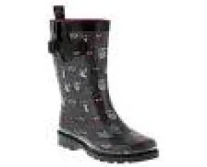 Womens CAPELLI OWL BIRD ANIMAL Wellies Rain Boots Foul Weather 9 Gumboots Vegan