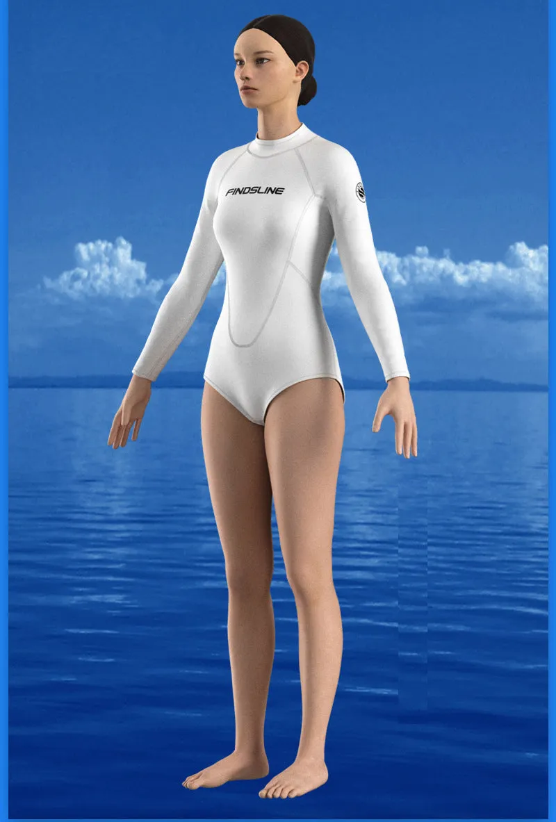 Women's Wetsuit - 2MM Neoprene Long Sleeve Diving Suit Scuba Summer Swimsuit